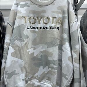 Toyota Land Cruiser Camouflage Crewneck Sweater - Cream and Gray